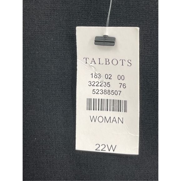 Talbots Dress Women’s Plus Size 22 W Black Bell Ruffle 3/4 Sleeve New - Picture 4 of 12